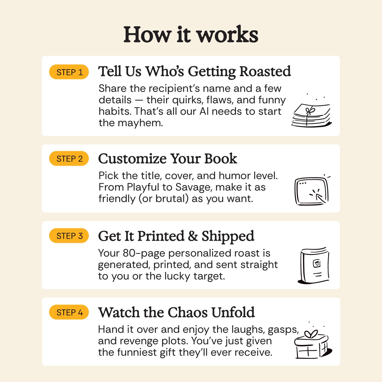 Roast book in 2 minutes